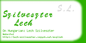szilveszter lech business card